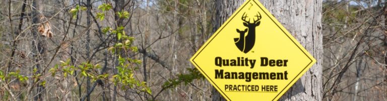 Deer Management Manage For Better Whitetail   Deer Management Sign 768x201 